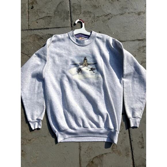Morning Sun Other - Snowy Lighthouse Vintage Grandma Sweater - Good Condition